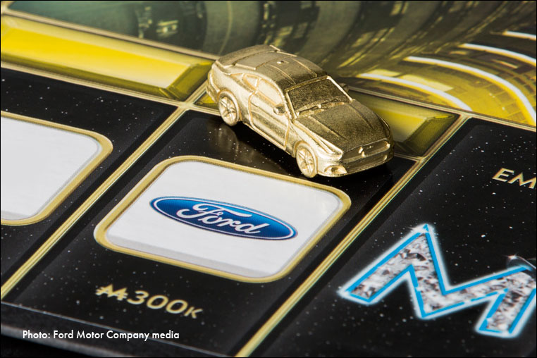 Photograph of new Ford Mustang game piece